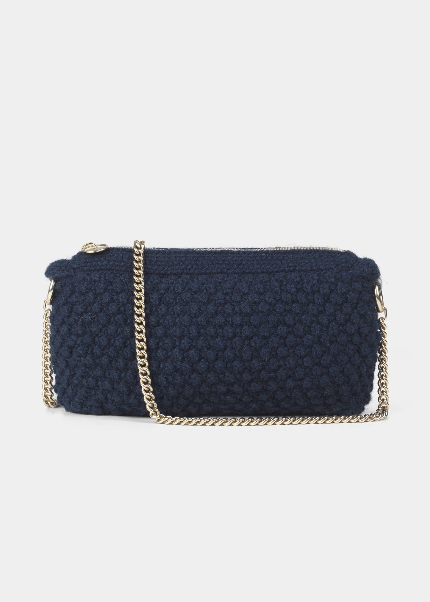 Aiayu "Helen Chain Classic Clutch" Navy/light gold