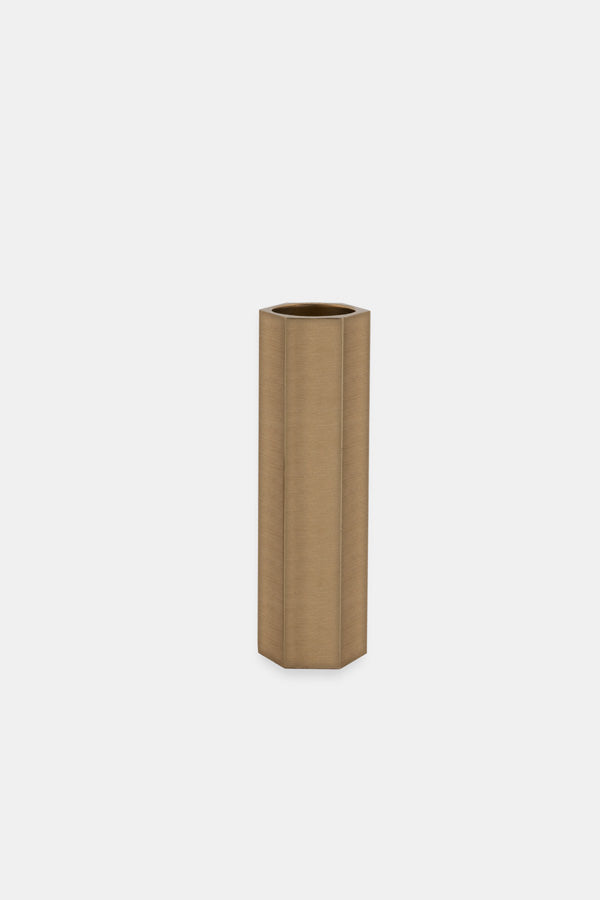 Hexagon candle holder, Brass