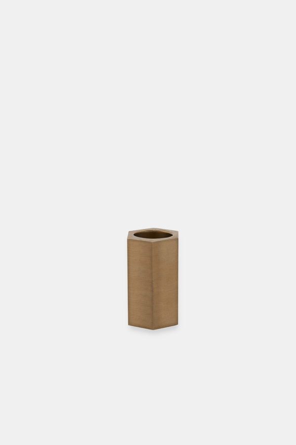 Hexagon candle holder, Brass