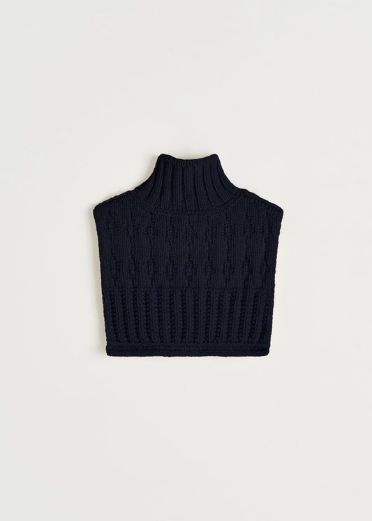 Aiayu "Asami neckwarmer – pure llama" Black Navy OS