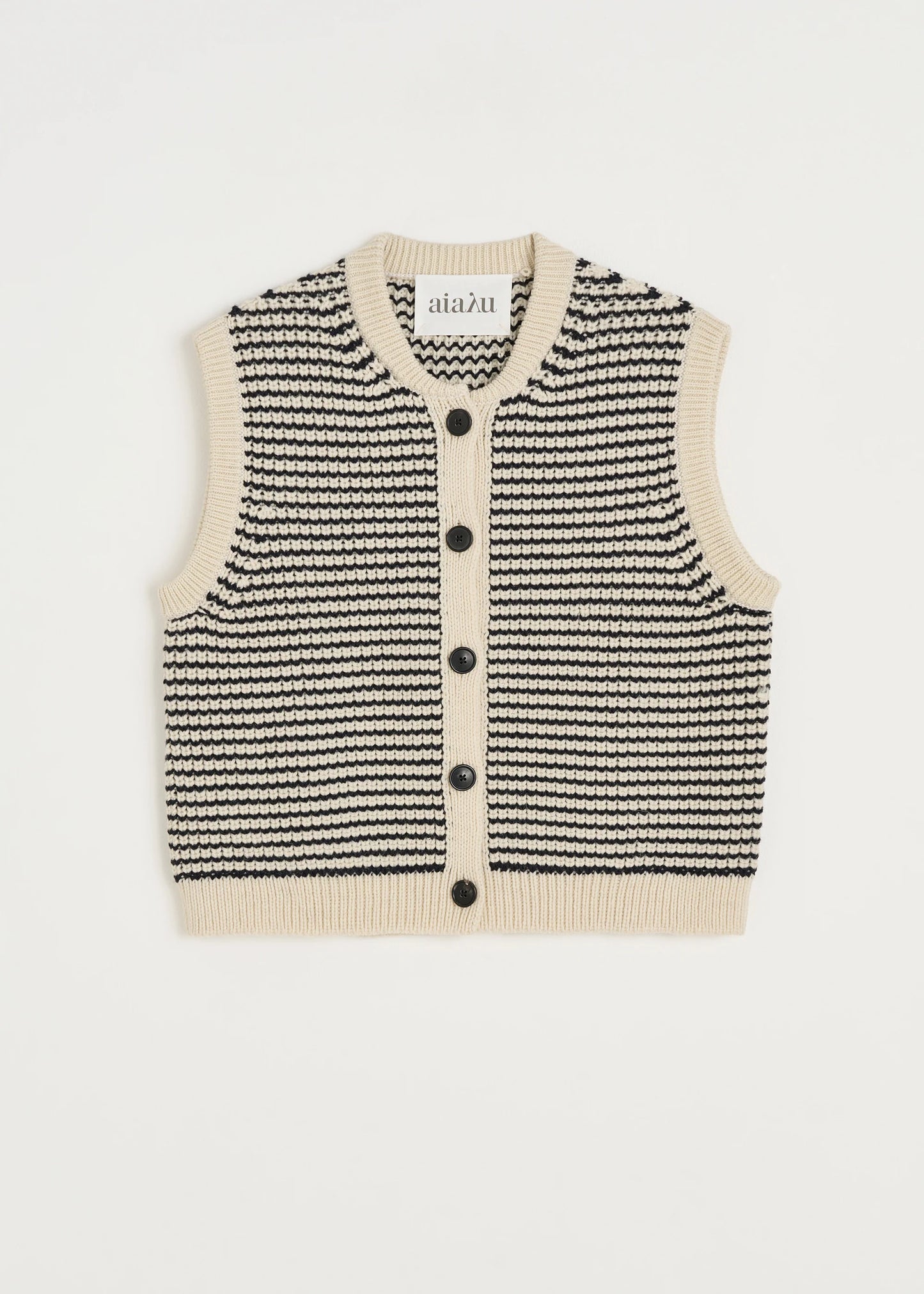 Aiayu "Asha vest – highland wool" Mix Black Navy