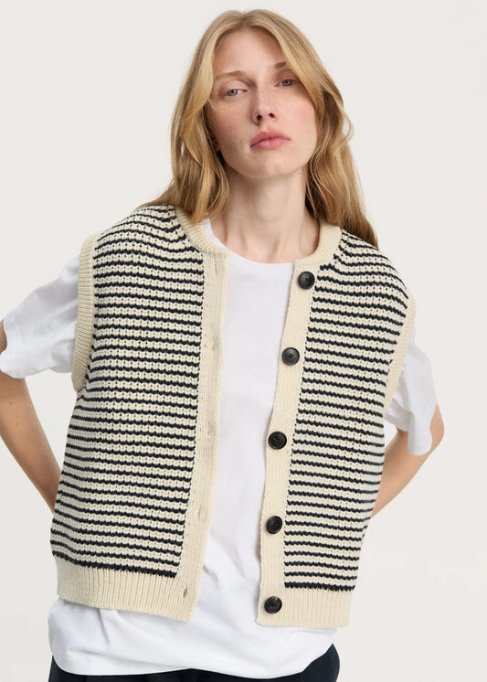 Aiayu "Asha vest – highland wool" Mix Black Navy