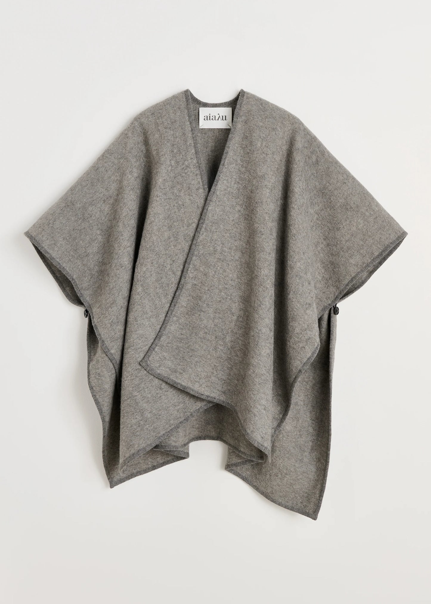 Aiayu "Avery poncho – wool" Pure Grey