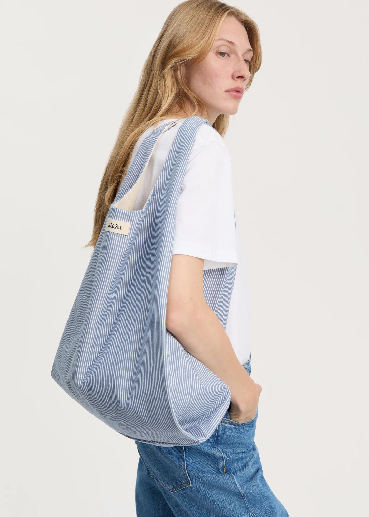 Aiayu "Bag striped medium" Mix Blue Boy