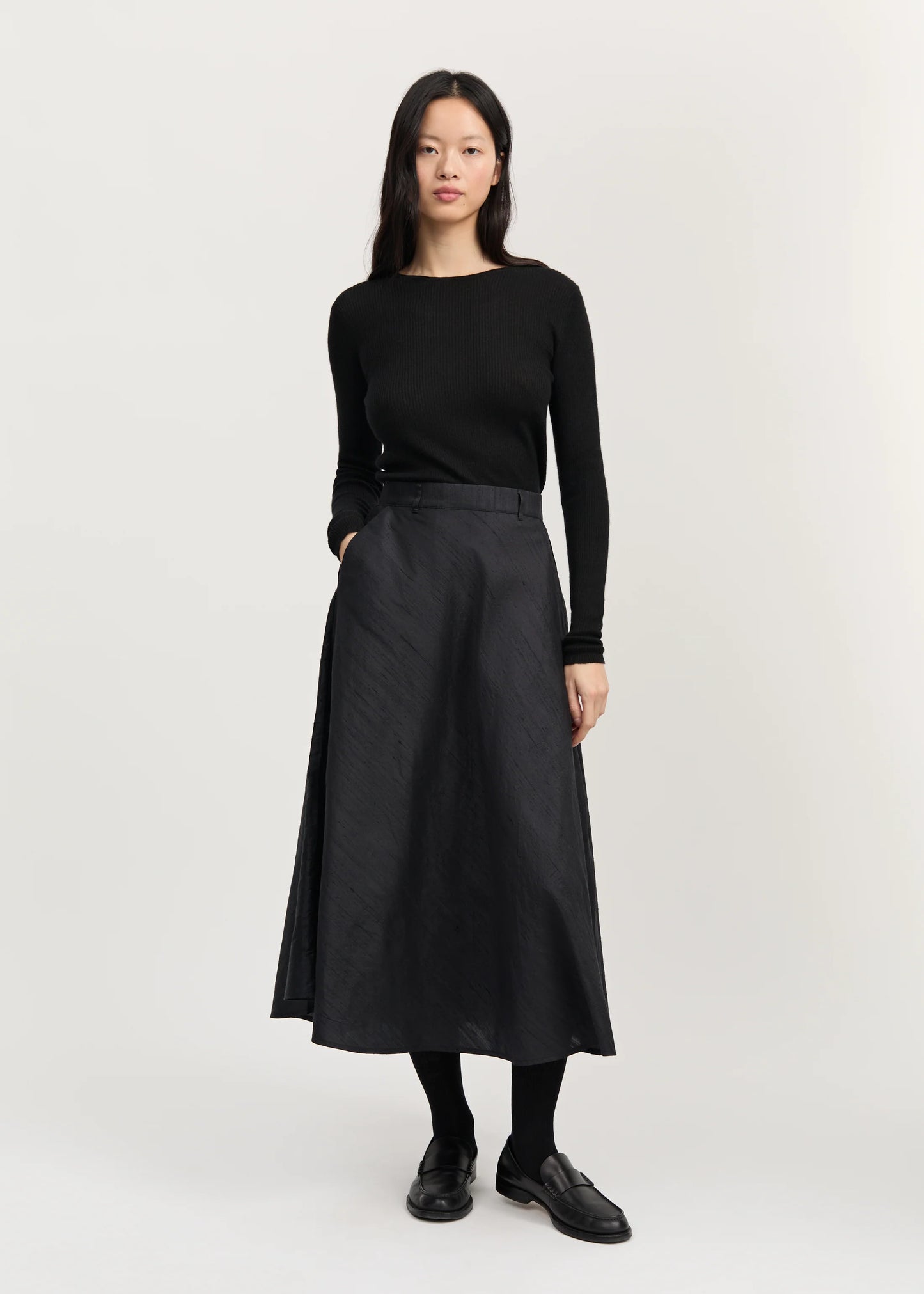 Aiayu "Bea skirt silk"  Black navy