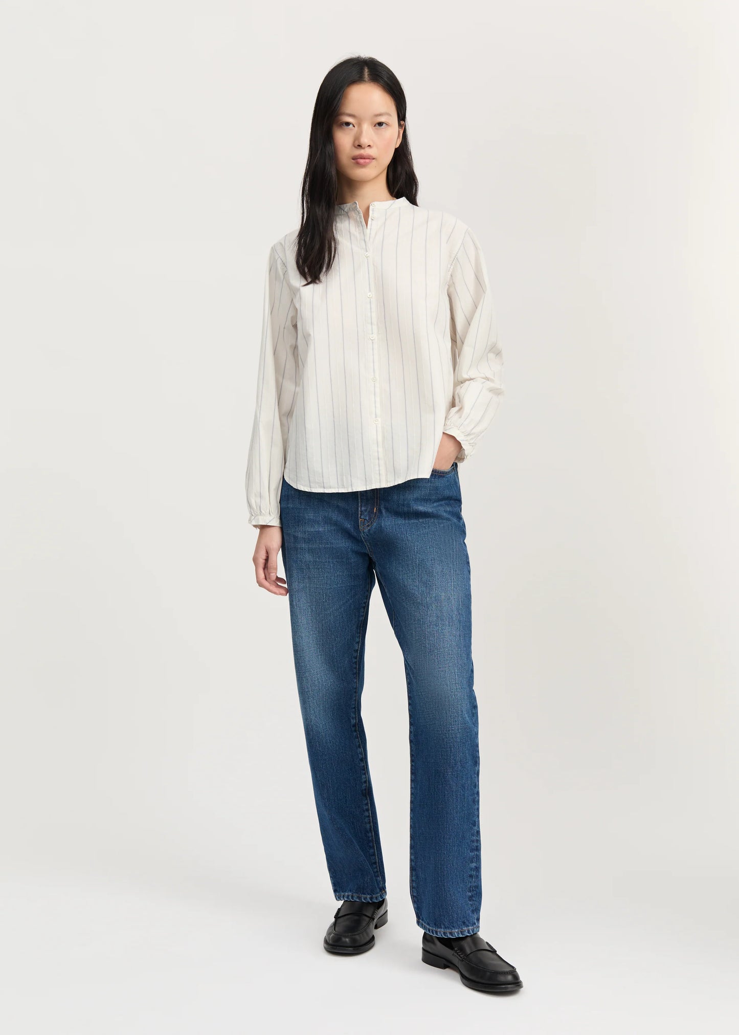 Aiayu "Bibbi shirt champetra" Mix French Blue