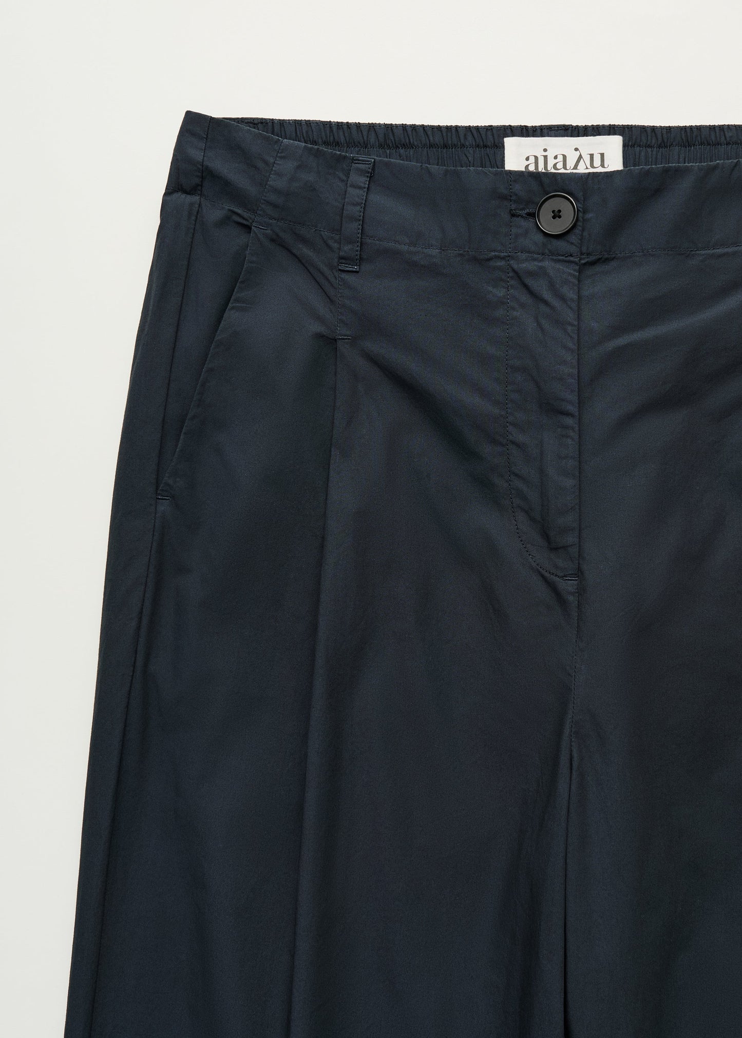 Aiayu "Billy pant zip poplin" Black Navy