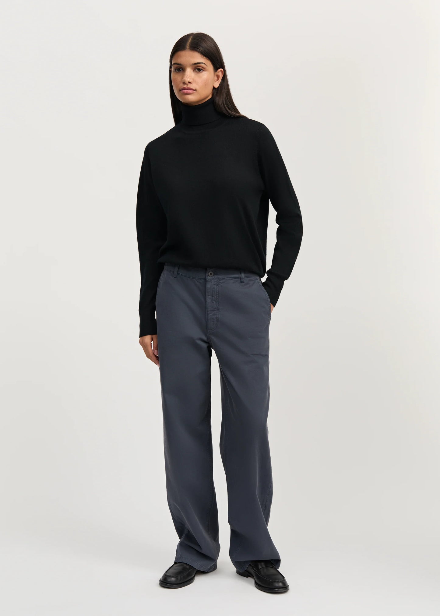 Aiayu "Carlo midwaist wide cotton" Washed Slate