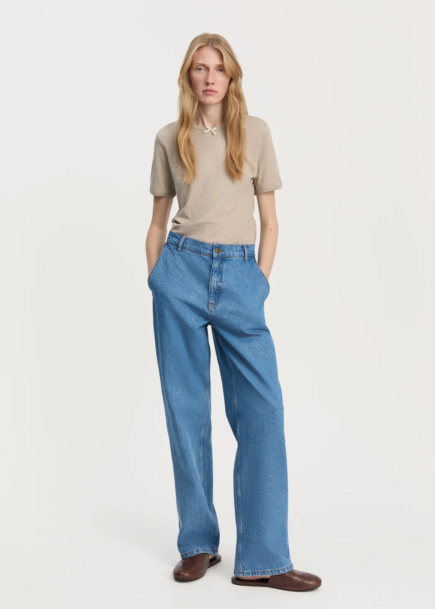 Aiayu "Carlo Midwaist Wide Jeans" Clear Blue