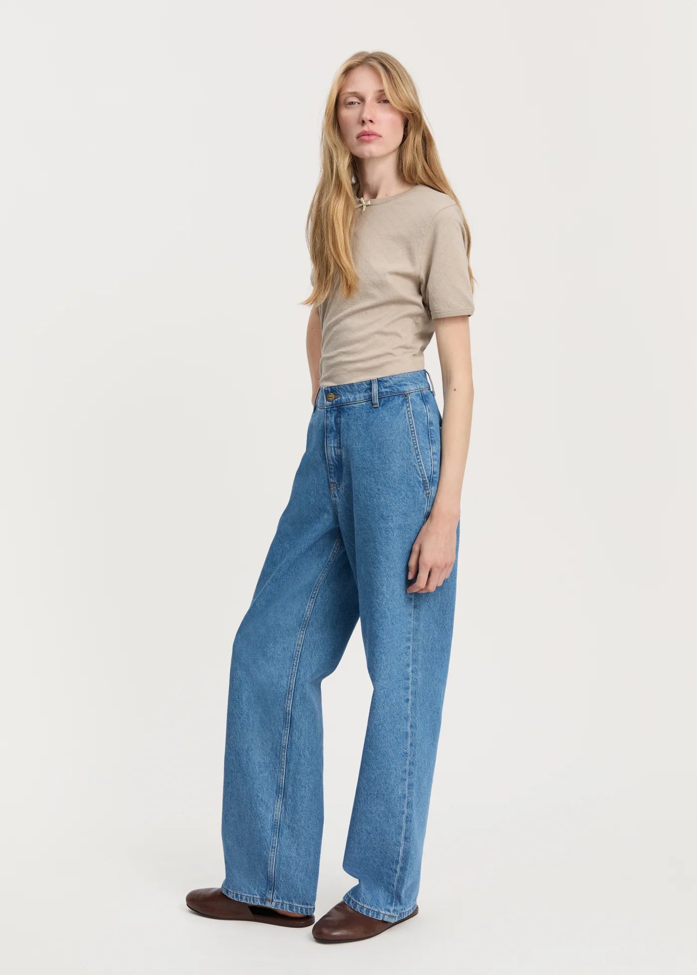 Aiayu "Carlo Midwaist Wide Jeans" Clear Blue