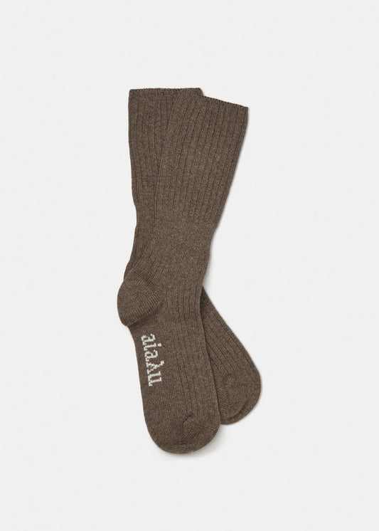 Aiayu "Cashmere Rib Socks" Dark Brown