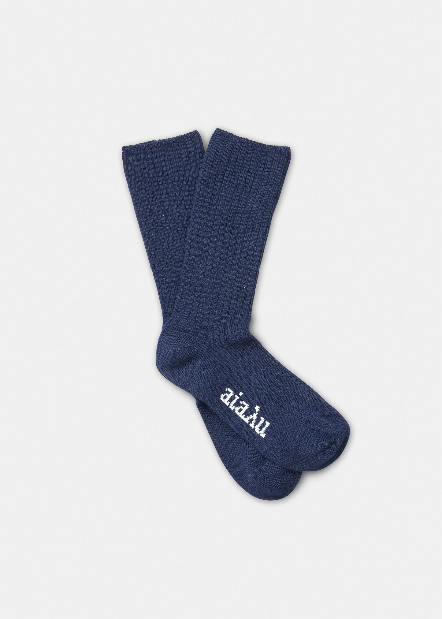 Aiayu "Cashmere Rib Socks" Navy