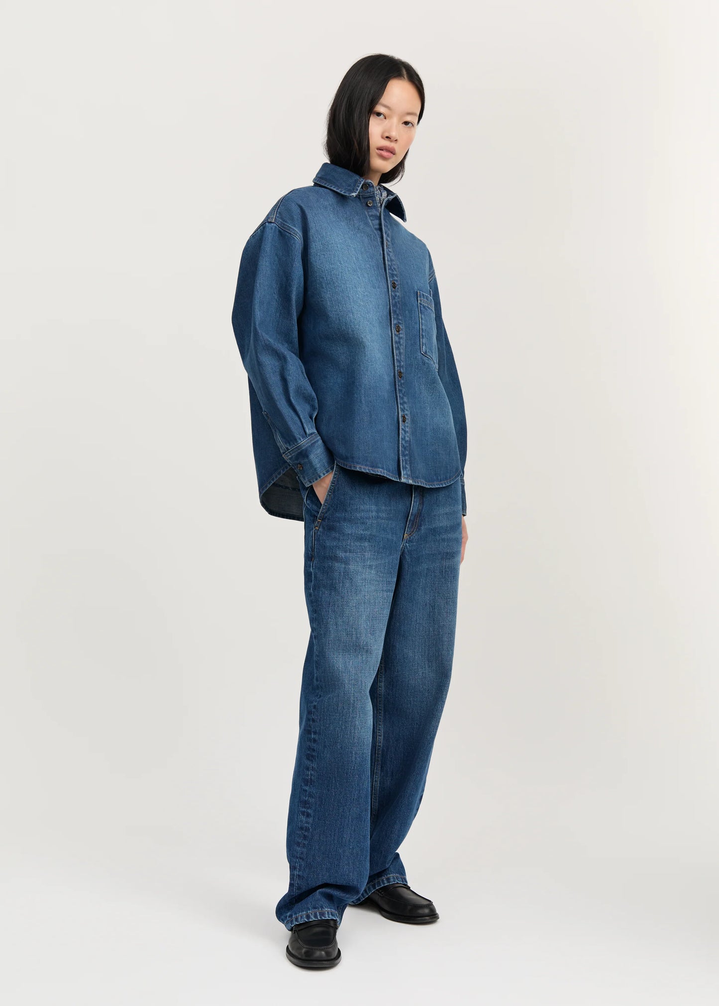 Aiayu "Casy shirt denim" Worn Blue