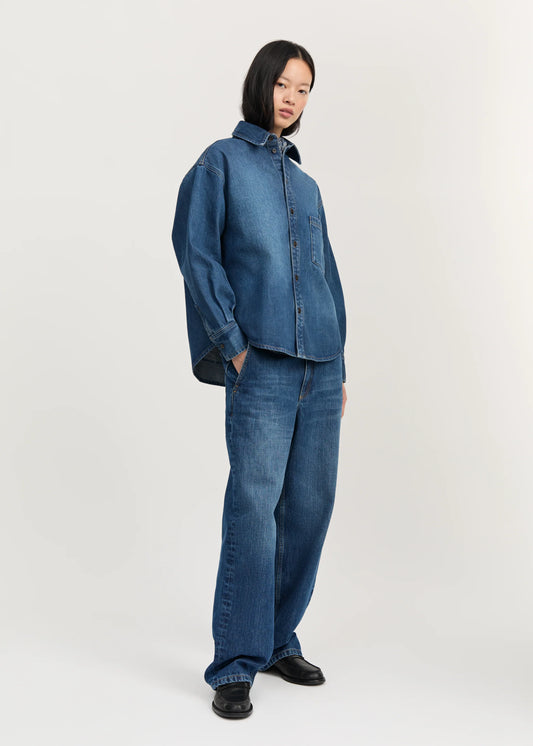 Aiayu "Casy shirt denim" Worn Blue