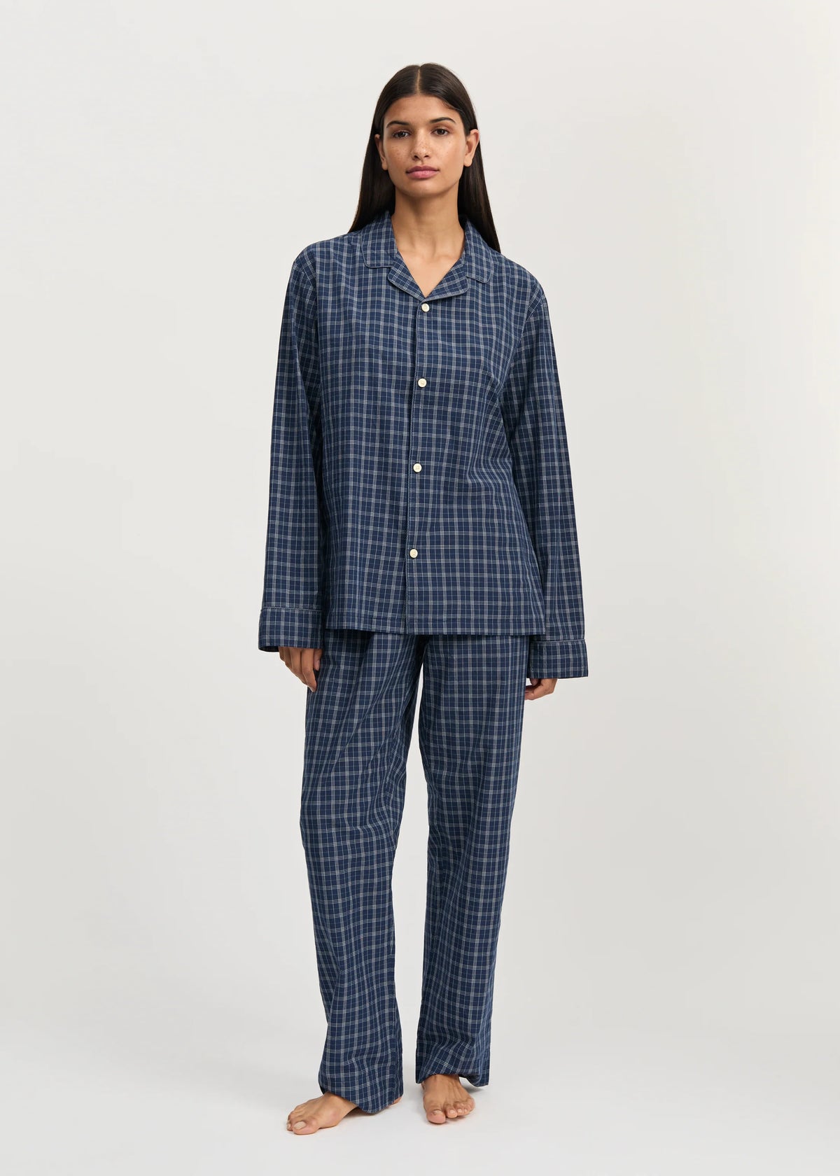 Aiayu "Classic pyjamas check" Mix Navy