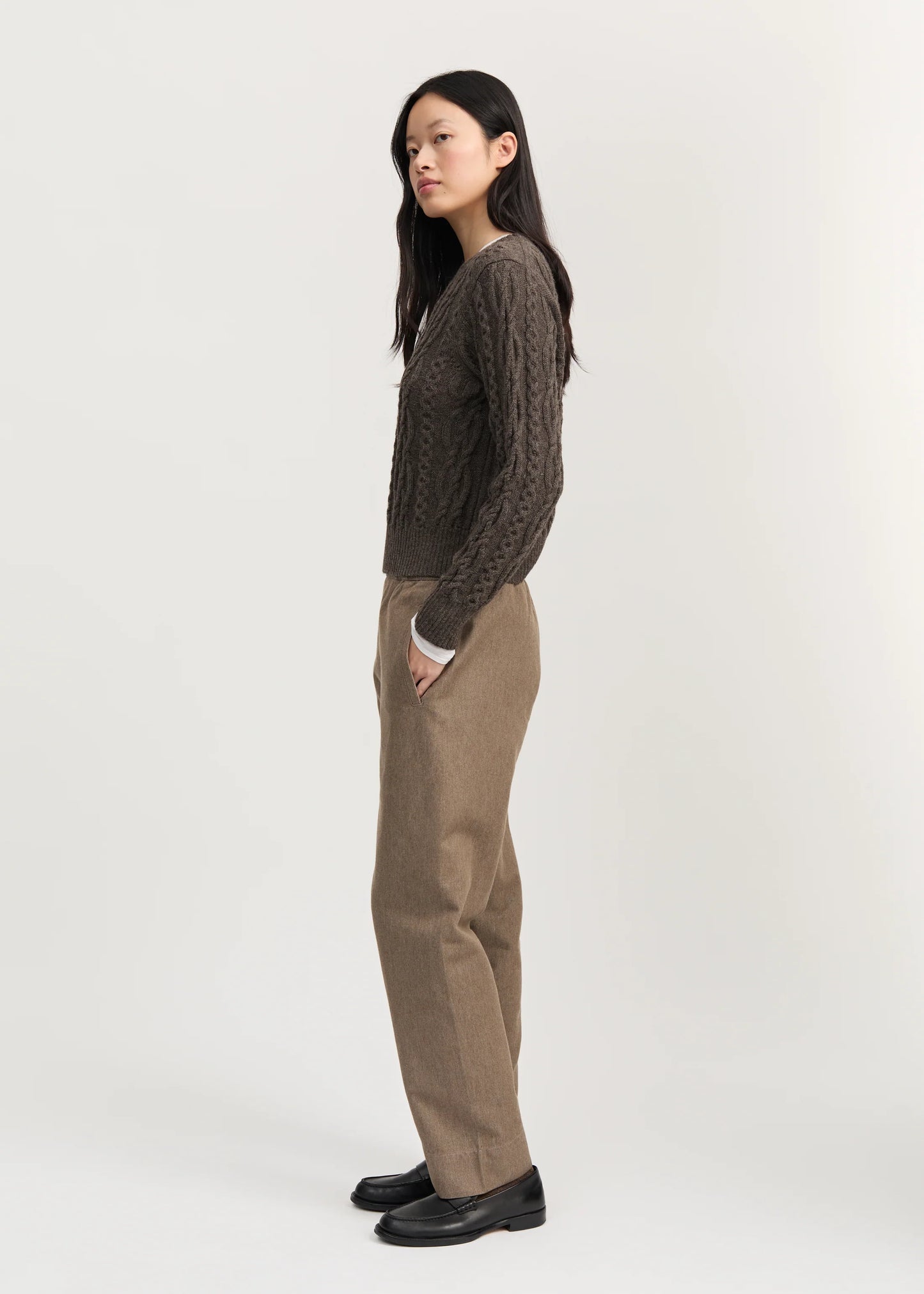 Aiayu "Coco Pant Twill" Smokey Brown Melange