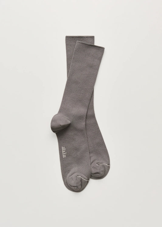 Aiayu "Cotton Rib Socks" Steel