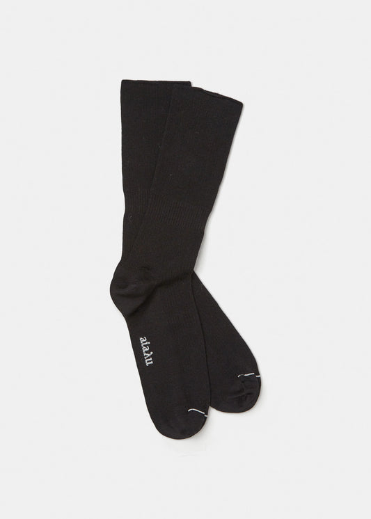 Aiayu "Cotton Rib Socks" Black
