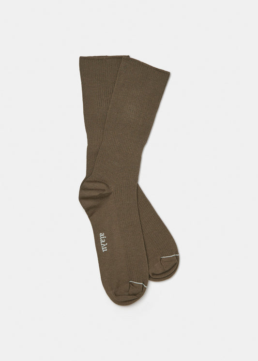 Aiayu "Cotton Rib Socks" Chestnut