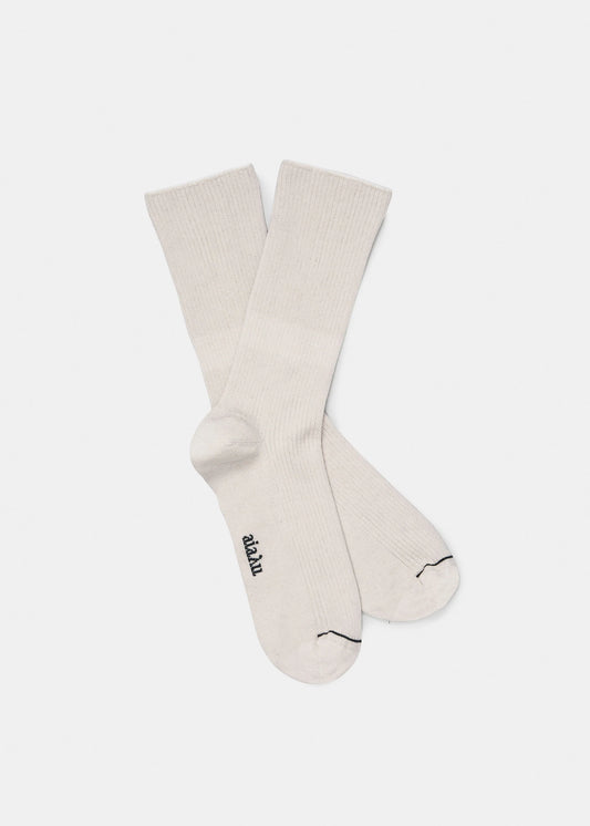 Aiayu "Cotton Rib Socks" Milk