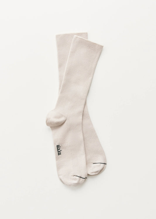 Aiayu "Cotton Rib Socks" Milk