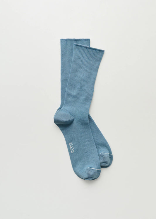 Aiayu "Cotton Rib Socks" Opal Blue