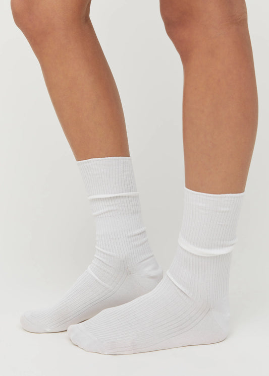 Aiayu "Cotton Rib Socks" White