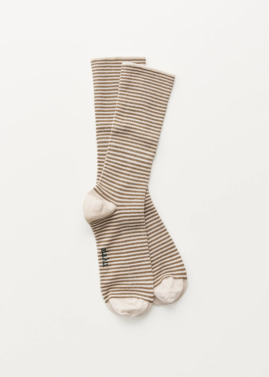 Aiayu "Cotton stripe socks" Mix Chestnut