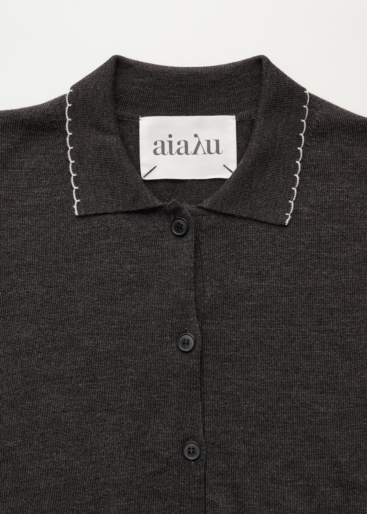 Aiayu "Disha cardigan – pure merino wool" Dark Brown Melange