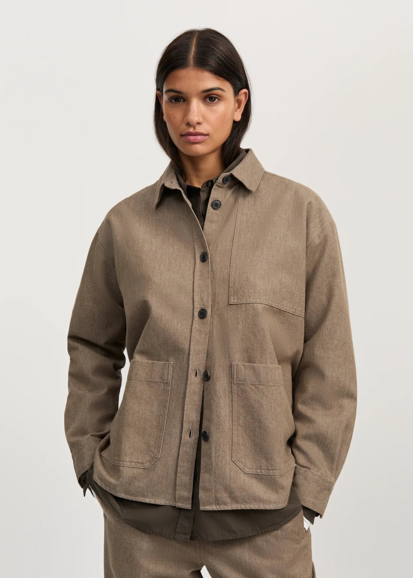 Aiayu "Dusty shirt" Smokey Brown Melange