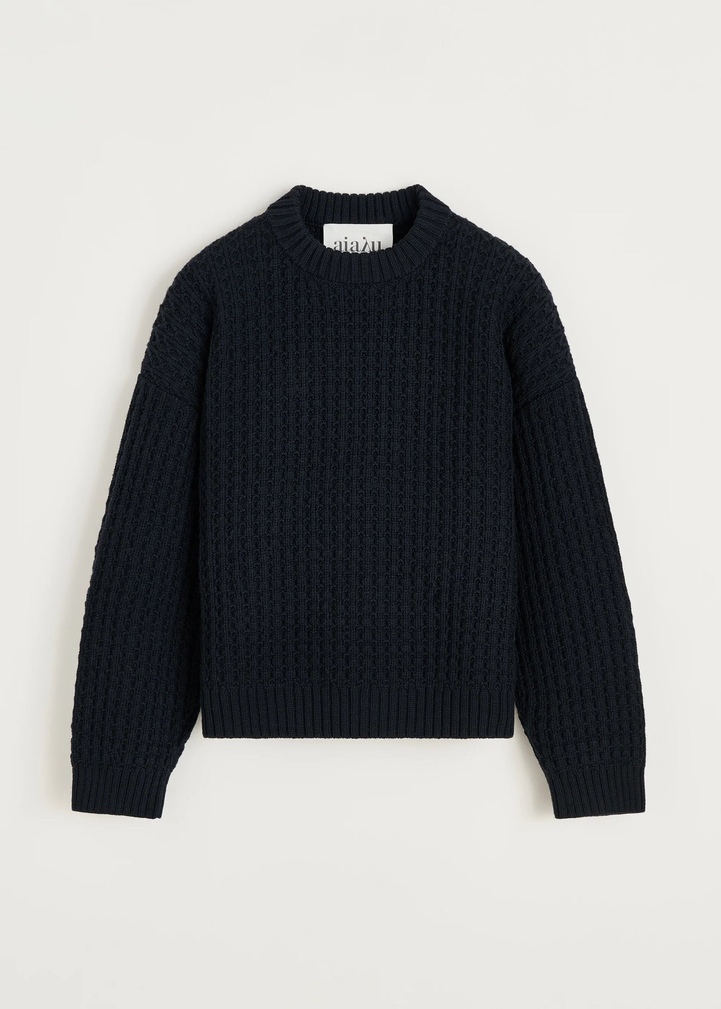 Aiayu "Eamon sweater – highland wool" Black Navy