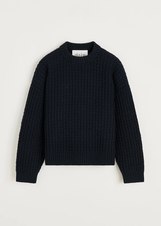 Aiayu "Eamon sweater – highland wool" Black Navy