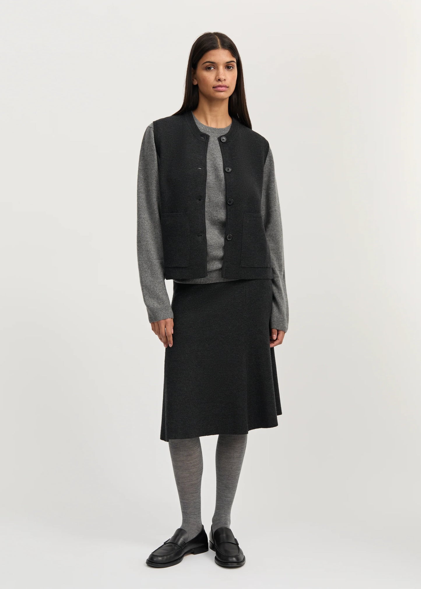 Aiayu "Elva vest – merino wool" Antracite