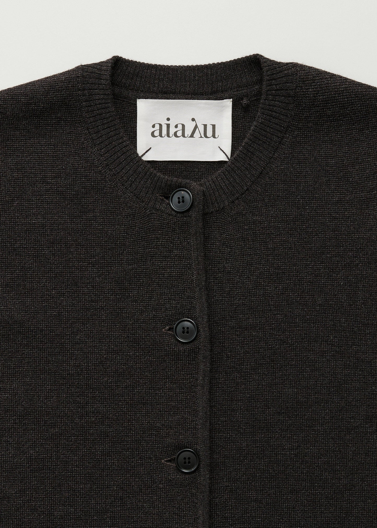 Aiayu "Elva vest - pure merino wool" Dark Brown Melange