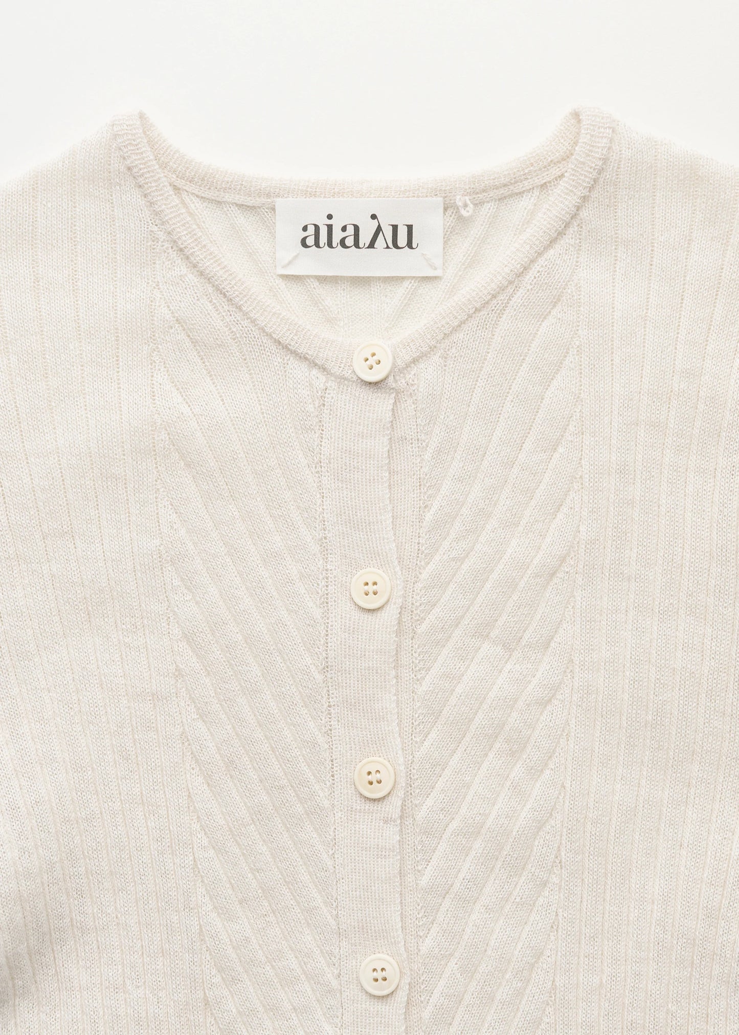 Aiayu "Hira cardigan – pure llama" Mix Albicant