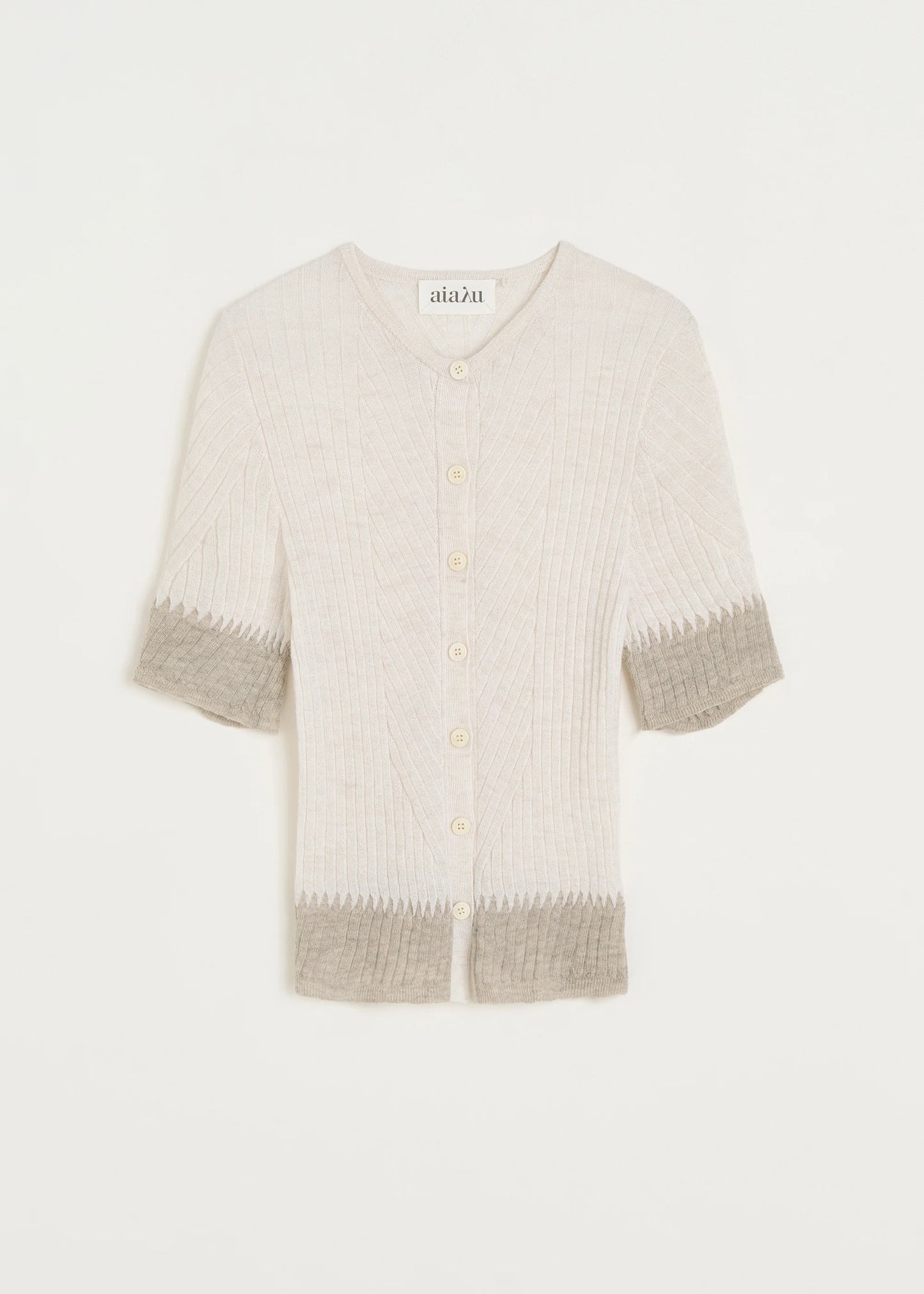 Aiayu "Hira cardigan – pure llama" Mix Albicant