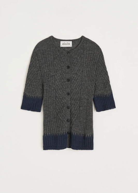 Aiayu "Hira cardigan – pure llama" Mix Stormy