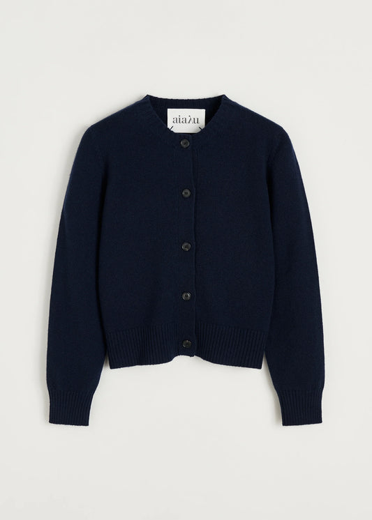Aiayu "Ingolf cardigan – pure cashmere" Black Blue