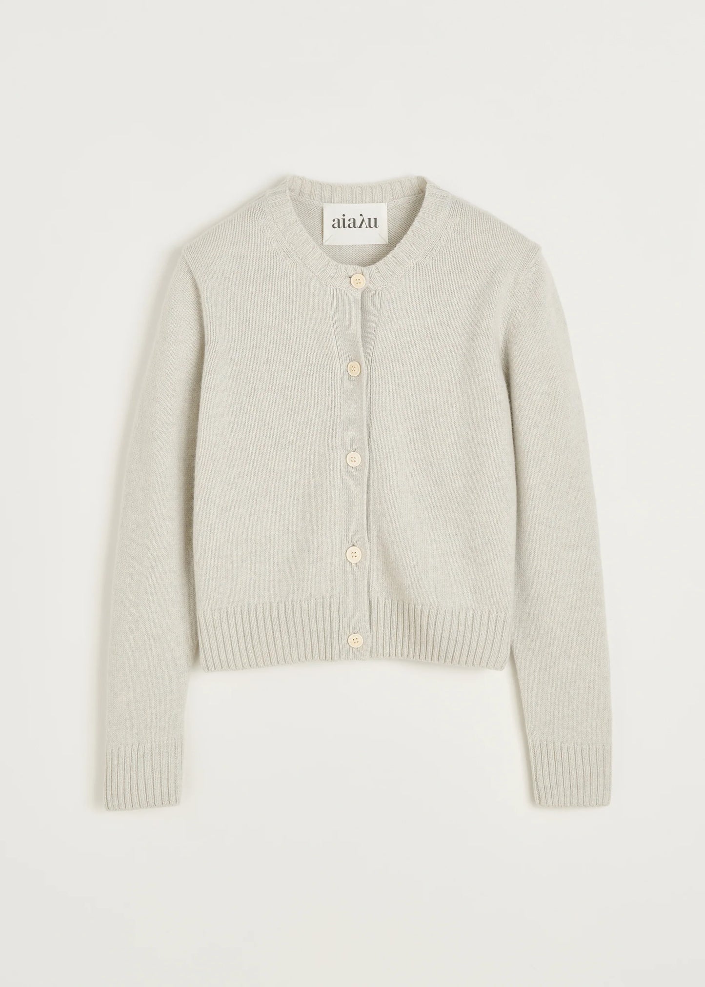 Aiayu "Ingolf cardigan – pure cashmere" Dove Mouline