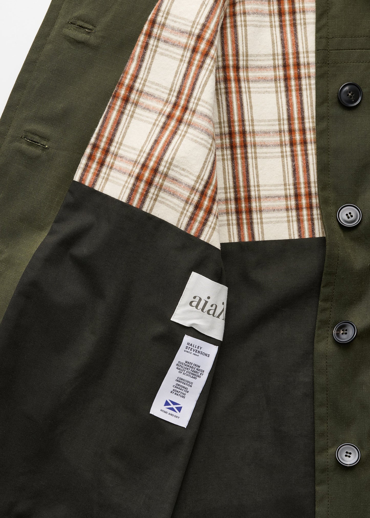 Aiayu "Jamie jacket – ripstop oilskin" Archive Olive