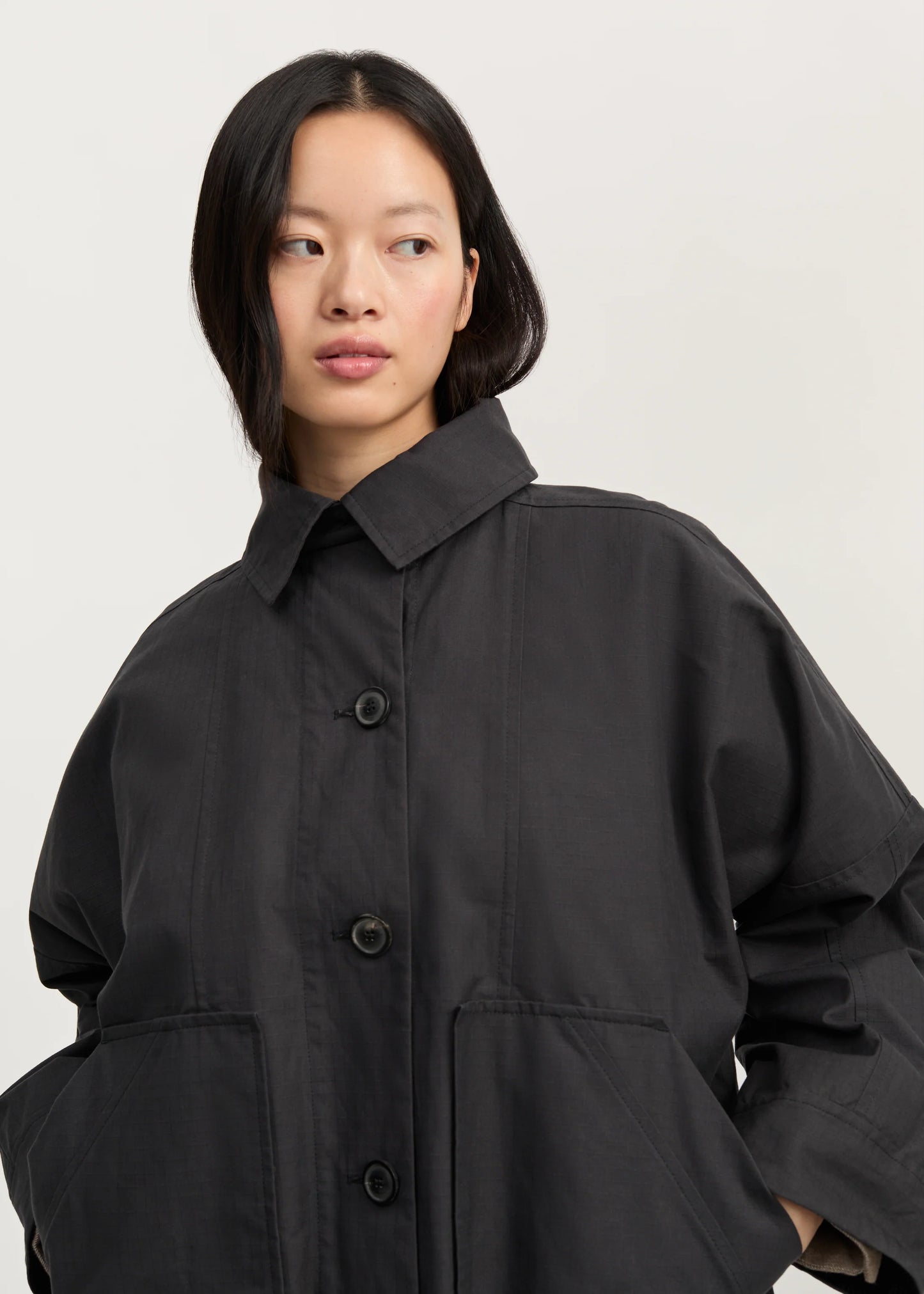 Aiayu "Jay coat ripstop oilskin silkwax" Antracite