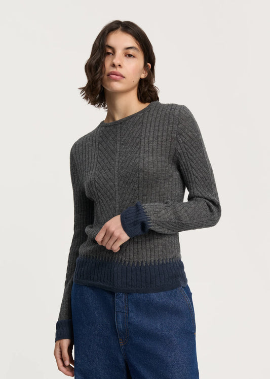 Aiayu "Jaya blouse – pure llama" Mix Stormy