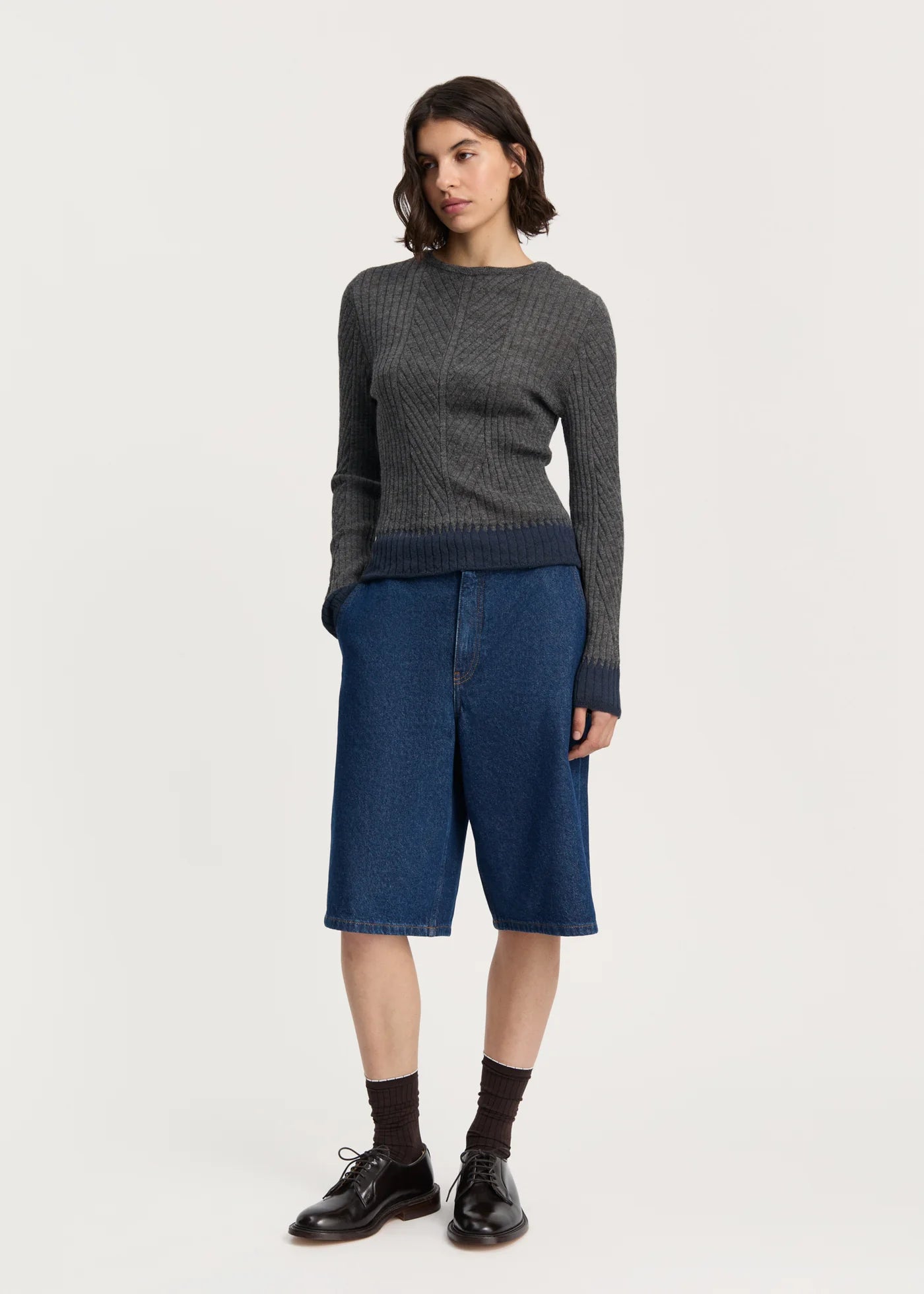 Aiayu "Jaya blouse – pure llama" Mix Stormy