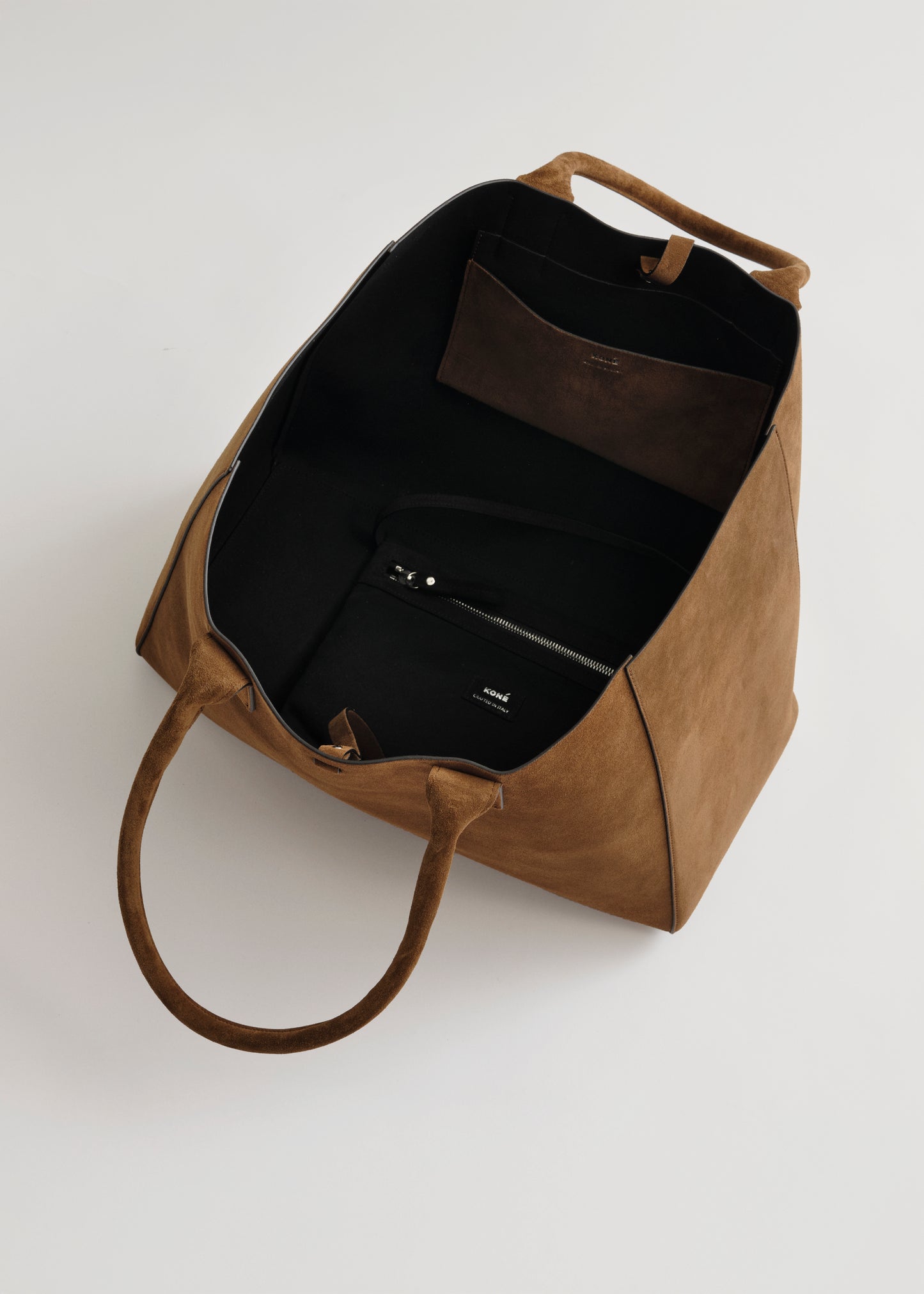 Koné "Large Filippo Bag" Suede Brandy