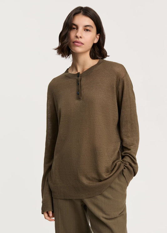 Aiayu "Kanika sweater – linen" Green Wood