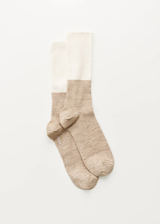 Aiayu "Linen Rib Socks" Mix Linen