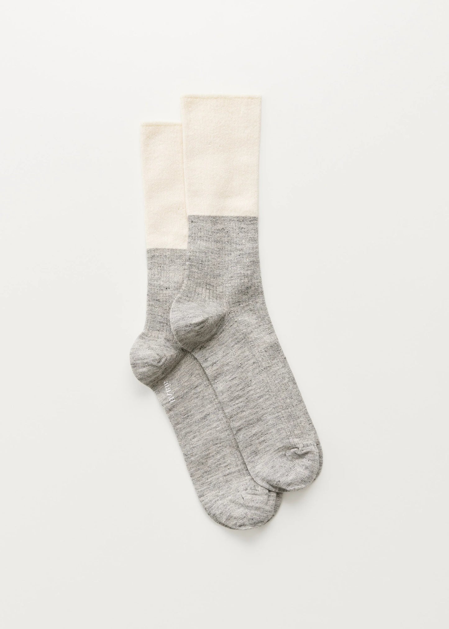 Aiayu "Linen Rib Socks" Mix Grey Melang