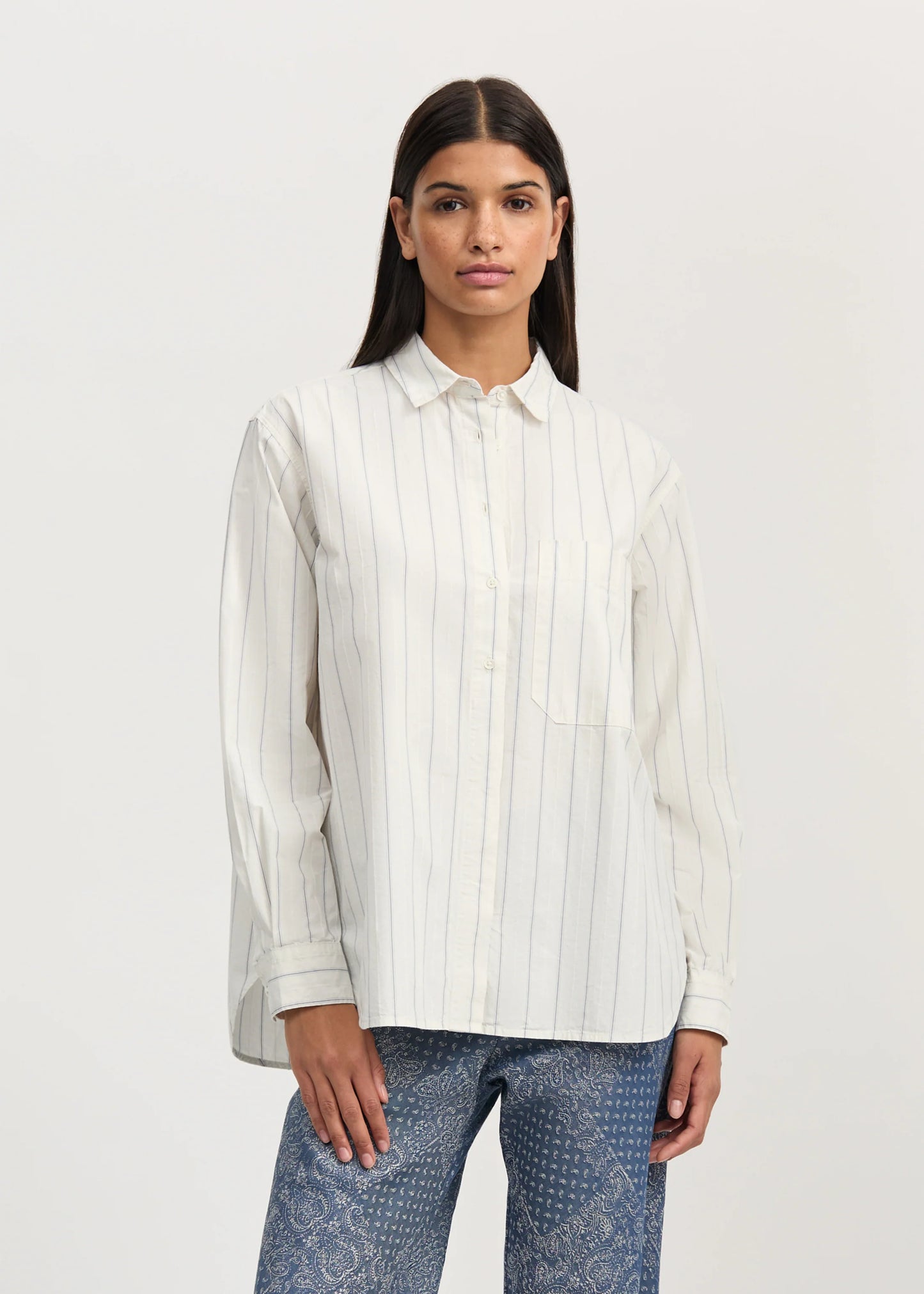 Aiayu "Lynette shirt champetra" Mix French Blue