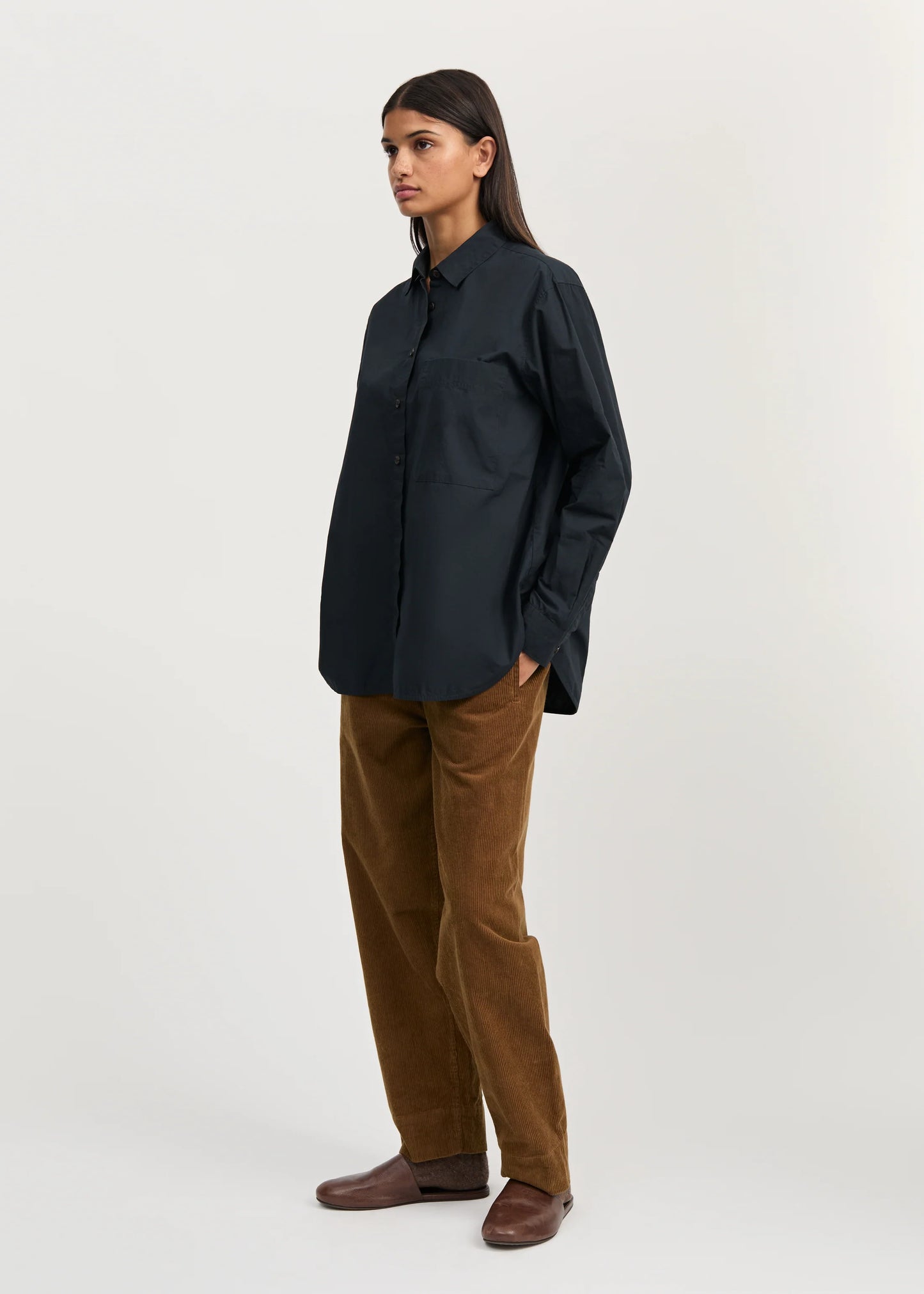 Aiayu "Lynette shirt dark horn" Black Navy