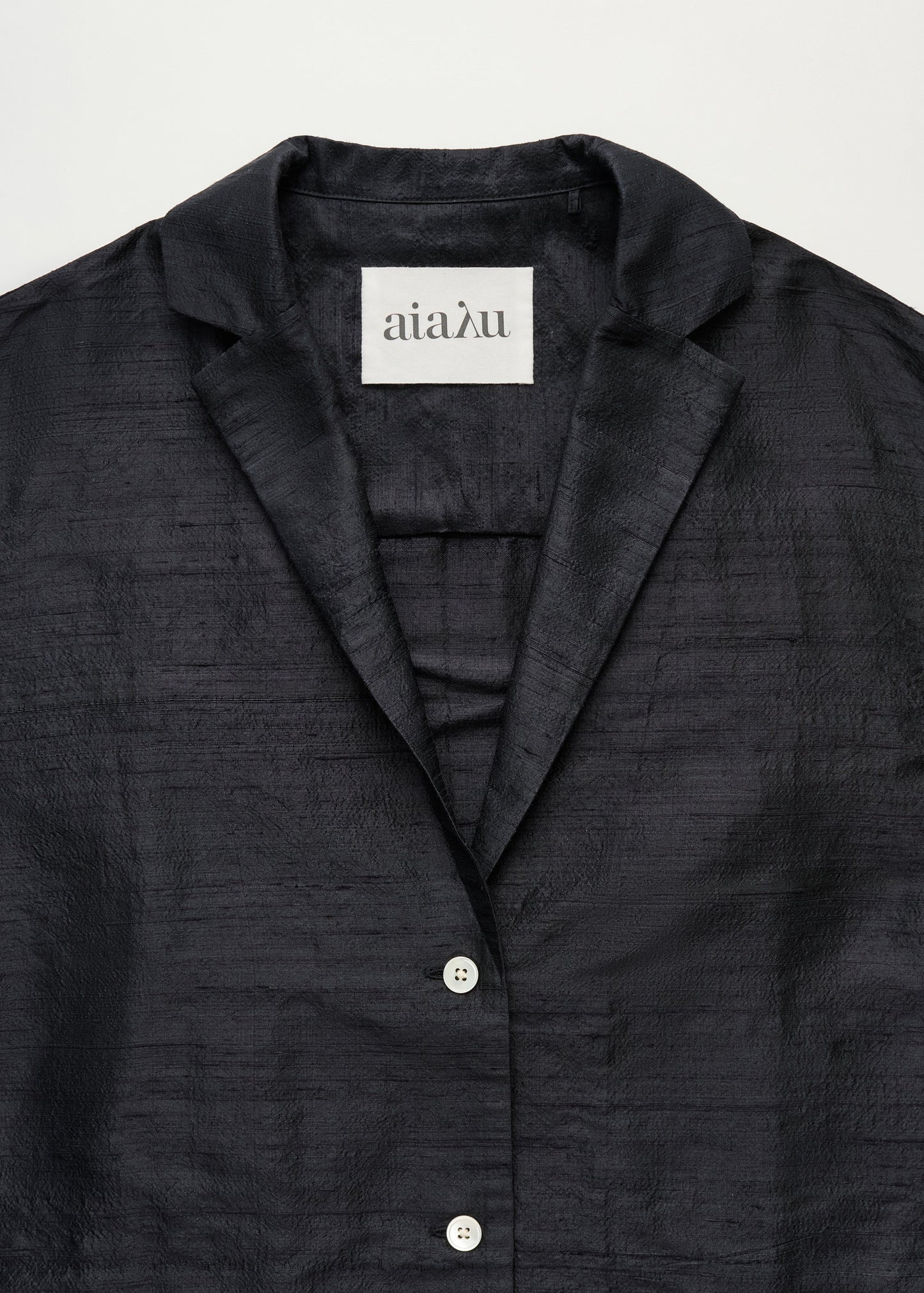 Aiayu "Makya Shirt Silk" Black Navy